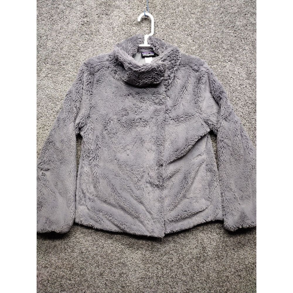 Patagonia Jacket Womens Medium Gray Lunar Frost Full Zip Fleece Barefoot Sweater